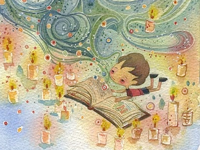 NeverEnding Story book children imagination neverending story watercolor