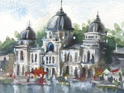 Europe Travel Project budapest palace watercolor
