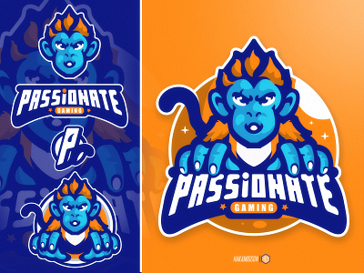 PASSIONATE MASCOT LOGO branding edsport gaming gammer illustration logo mascot monkey sport