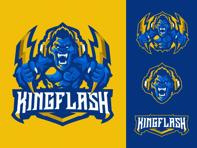 KINGFLASH MASCOT LOGO baseball basketball branding design gaming graphic design illustration logo mascot motion graphics sport