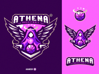 ATHENA BASKETBALL LOGO TEAM 3d baseball basketball branding design gaming graphic design illustration logo mascot motion graphics sport tournament ui