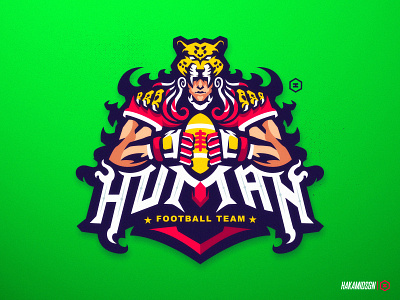 HUMAN FOOTBALL TEAM MASCOT LOGO CONCEPT