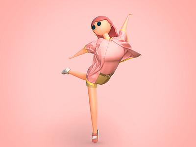 Pirouette 3d character design pastels