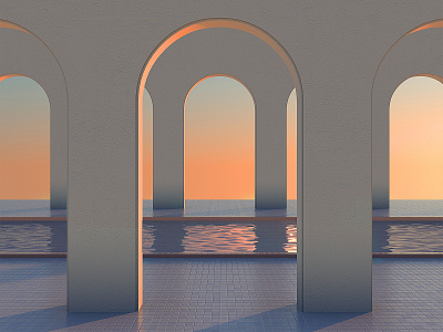 The views / 1 3d architecture colors sunset
