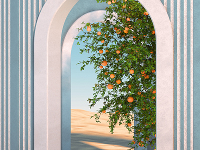 The views / 11 3d architecture colors desert design orange summer vibe
