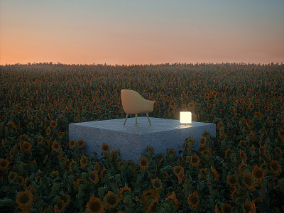 The views / 15 3d architecture cinema4d colors design field mood summer sunflower