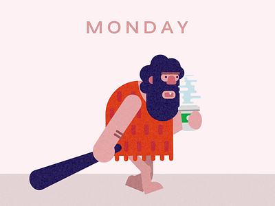 Monday Vs Caveman after affects animation caveman charachter design character rigging illustration monday