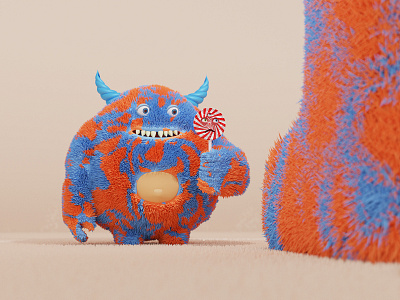 Tiny Monster 3d blender design monster particles
