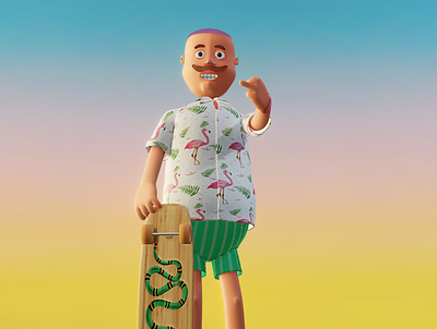 Sk8er boy 3d blender character design