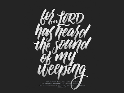 Psalm 6:7 Lettering Print bible brush pen christian lettering psalm scripture tombow type typography verse