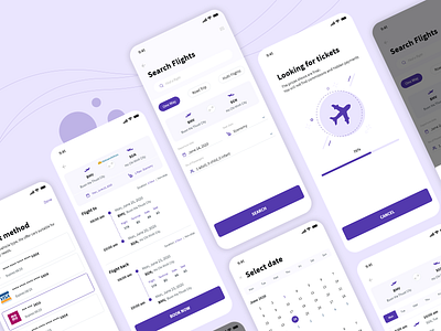 Search Flights app mobile app design travel app ui design ux