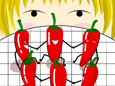 Not happy without chili illustration
