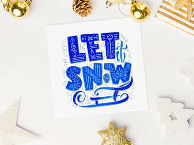 Hand lettering Christmas phrase calligraphy christmas design greeting card hand drawn holiday lettering phrases post card snow type typography