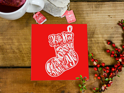 Hand lettering Christmas greeting card