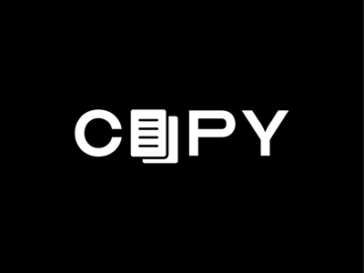 Copy logo concept brand copy logo logotype negativespace paper
