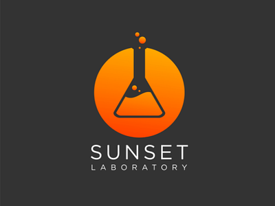 Sunset Laboratory Logo brand branding chemical company laboratory logo logo idea orange sunset