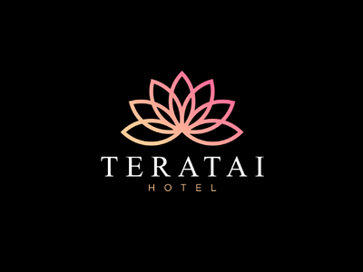 Teratai Hotel Logo branding company concept design elegant hotels logo logo idea lotus modern resort