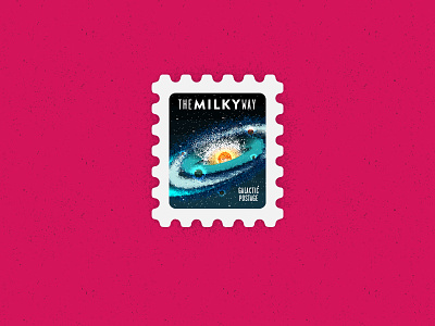 Stamp 075 Milkyway 100 day project 1¢ solar system stamp