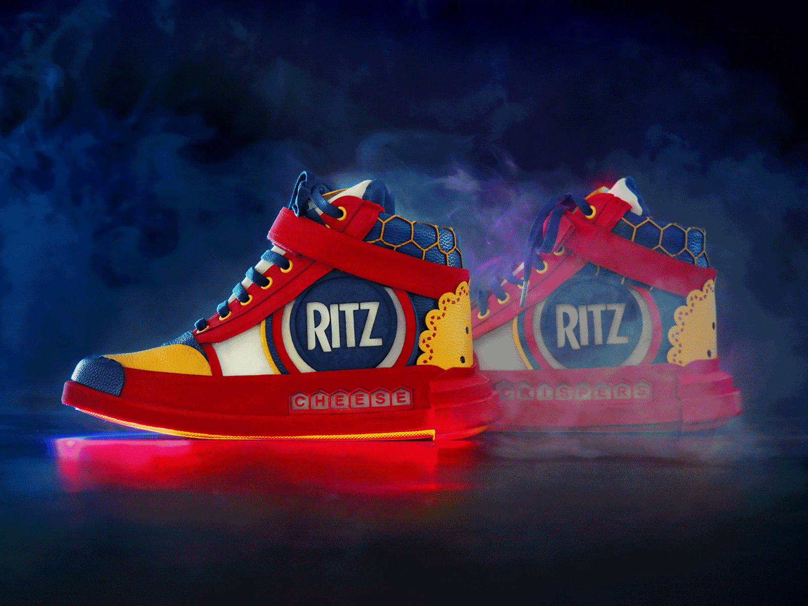 RITZ sneakers advertising branding crackers crispy ritz shoes snack sneaker drop sneakerhead sneakers