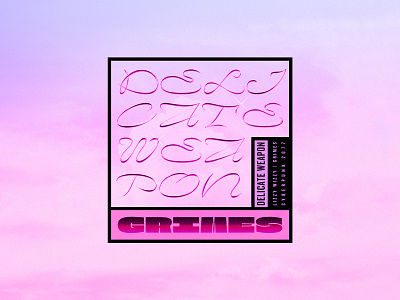 ~*grimes—delicate weapon*~ 3d 3d type album art album cover branding cyberpunk design dimension grimes spotify typography