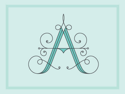 A a alphabet filigree flourish handlettering latin vector