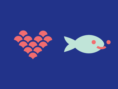 Let's get weird fish heart icons scales simple