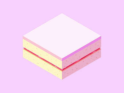 Jelly cake cake desserts illustration isometric pastry pink sweet