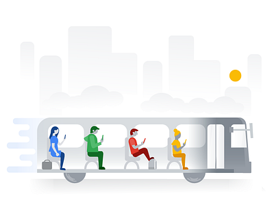 Morning Commute flat google illustration material ux uxr