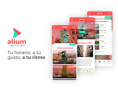 Proyecto alium app branding diseñoweb figma tour travel ux vector web