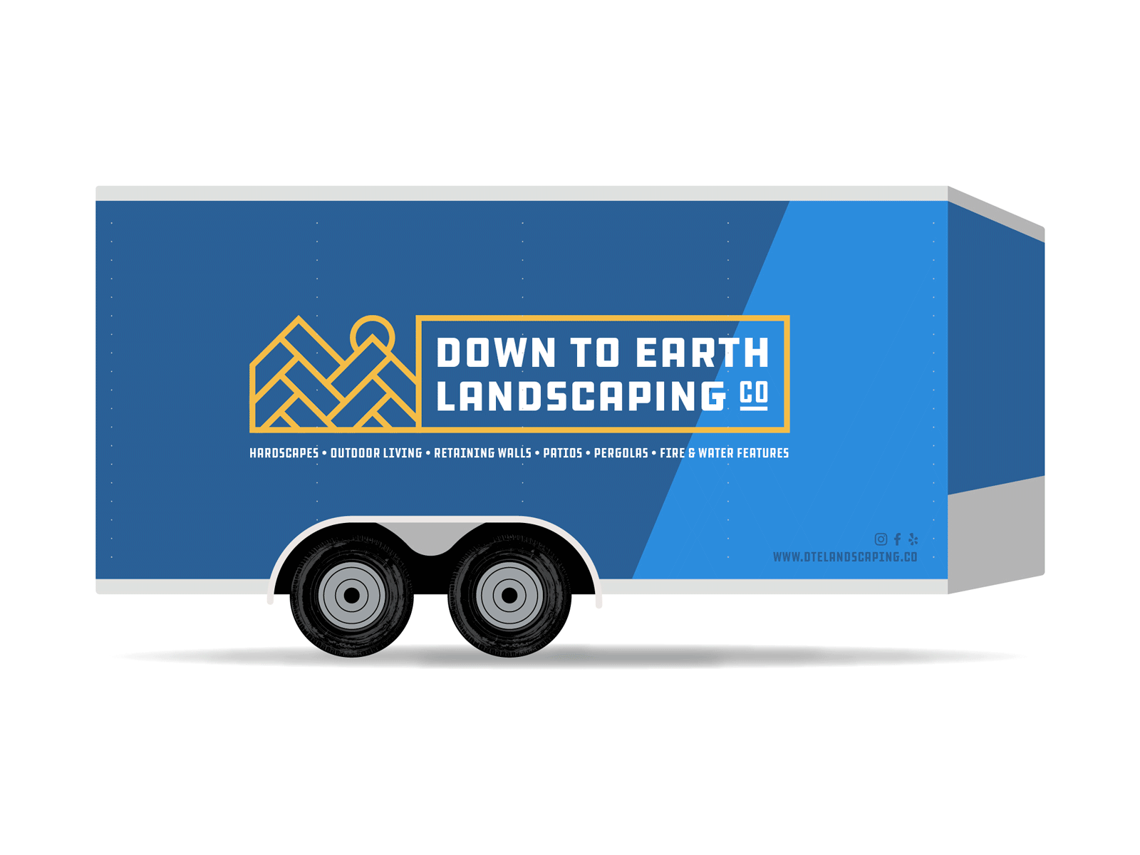 DTE Trailer Wrap branding ddc hardware down to earth hardscaping identity landscaping trailer vehicle wrap