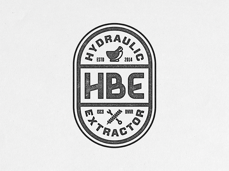 HBE badge holistic logo mortar pestle press stamp