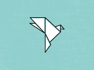 Pretty Bird bird icon origami spirit animal thick lines zen