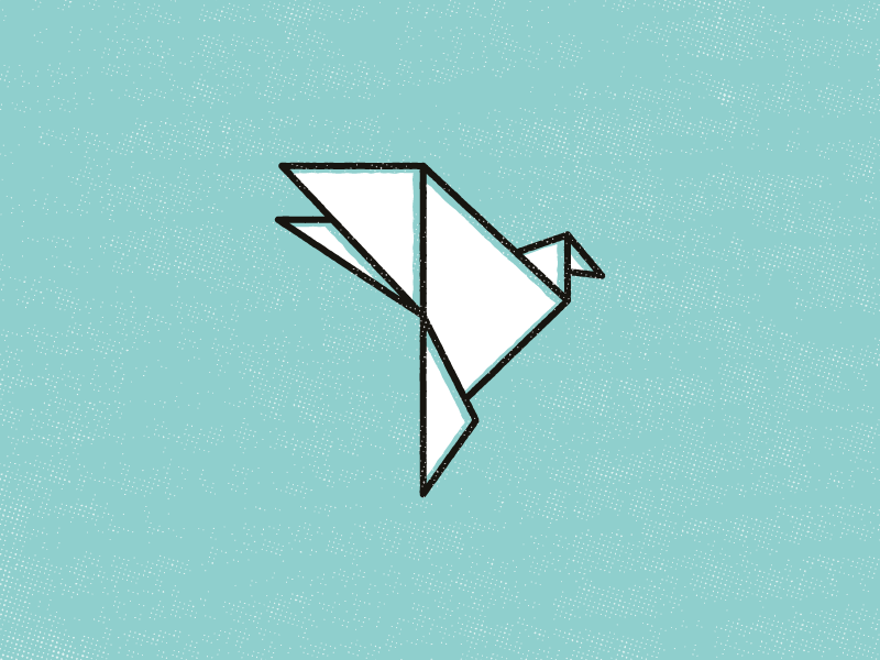 Pretty Bird origami bird spirit animal thick lines zen icon