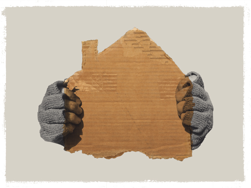🏚 denver homeless halftone house editorial