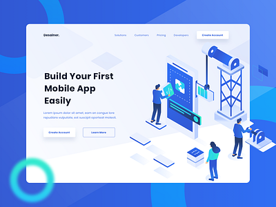 Mobile App Builder Header Website