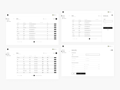 UI/UX Screens for the Client