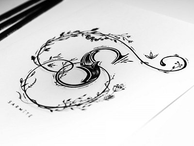 Custom, hand drawn letter "S" design graphic design illustration typography