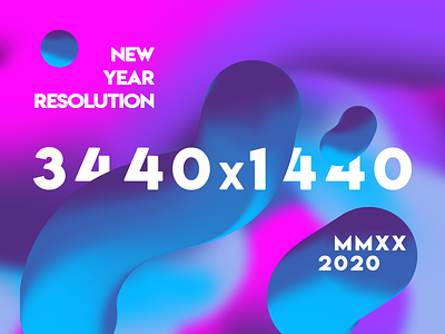 New Year's Resolution - Weekly warmup #2 2020 colorful concept design designs dribbble gradients illustration light logo minimal pink resolution screen weekly warm up weeklywarmup white