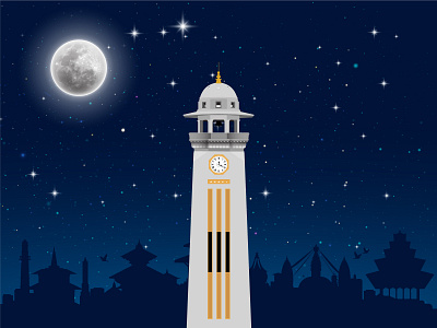 Ghanta Ghar clock tower design illustration vector