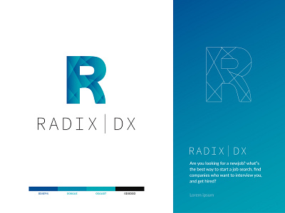 Radix Dx - logo design for is a molecular diagnostics lab.