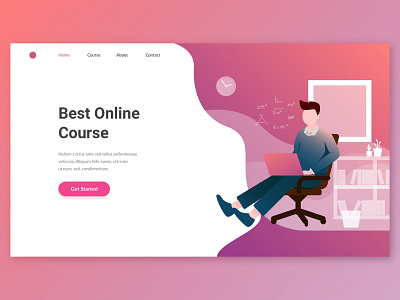 Online Course character community course education homepage illustration interface landing page school ui design vector website