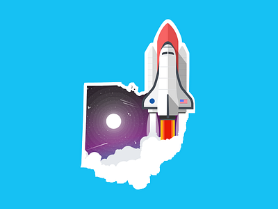 Ohio – The Astronaut state design explore illustration moon nasa ohio playoff rebound rocket space stars sticker