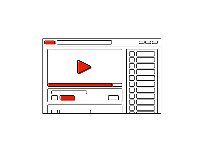 Youtube illustration outline simple ui wireframe youtube