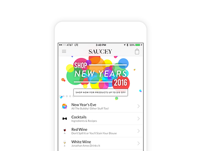 Drinks on us tonight. (Promo code inside) 2016 alcohol android app drinking ios new year saucey ui ux