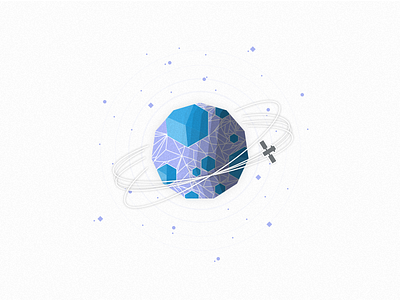 2. Moon design gradient illustration moon polygons project purple simple space stars stroke