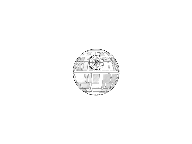 9. That's no Moon! ( Daily Illustration ) daily deathstar design illustration moon project simple space star wars stars stroke vector