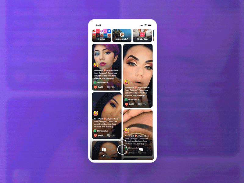 Navigation X Interaction {experiment} animated app camera design gif interaction just for fun principal project prototype sketchapp social network test ui