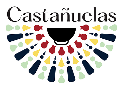 Logo Design - Castañuelas Spanish Food branding castanets colorful logo spanish food spanish restaurant