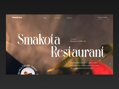 Landing page Smakota 2022 animation cook dish font graphic design motion graphics restaurant ui
