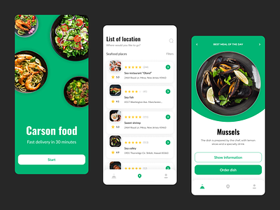Carson food 2022 app cards cook cooking cuisine delivery dish food list of dish meal restaurant ui